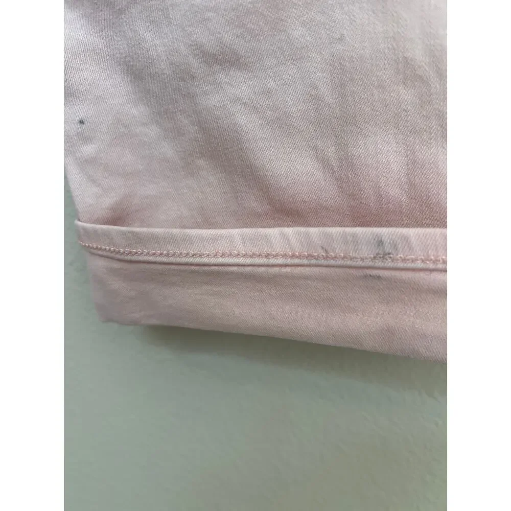 NYDJ Marilyn Straight Crop Jeans Pink Dusk Cuffed Slit Hem Size 4